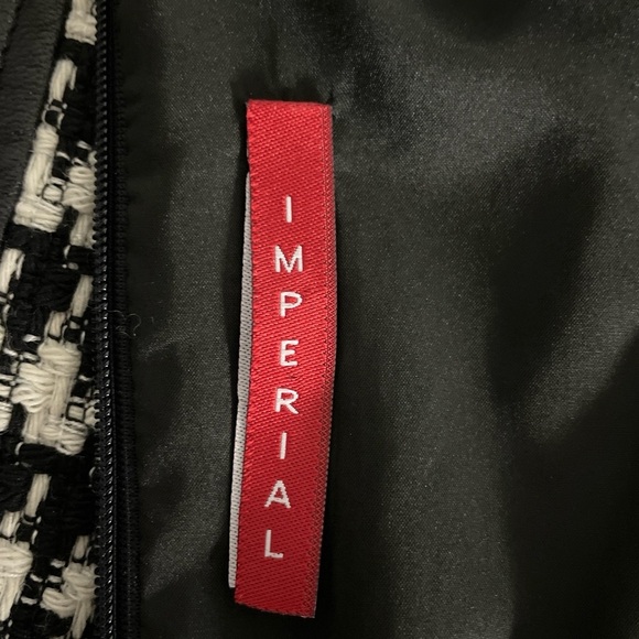 Imperial Midi Shift Dress Houndstooth Size XS Tweed Black White Lined Retro - Picture 7 of 12